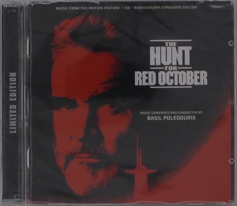 „THE HUNT FOR RED OCTOBER“ steht in großen weißen Buchstaben. Darunter ist ein rotes Gesicht abgebildet.