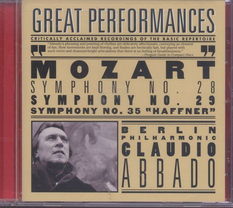 Wolfgang Amadeus Mozart (1756-1791): Symphonien Nr.28,29,35, CD