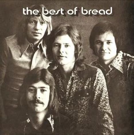 Text: "the best of bread". Vier Männer schauen nach vorne. Retro-Stil in sepia.