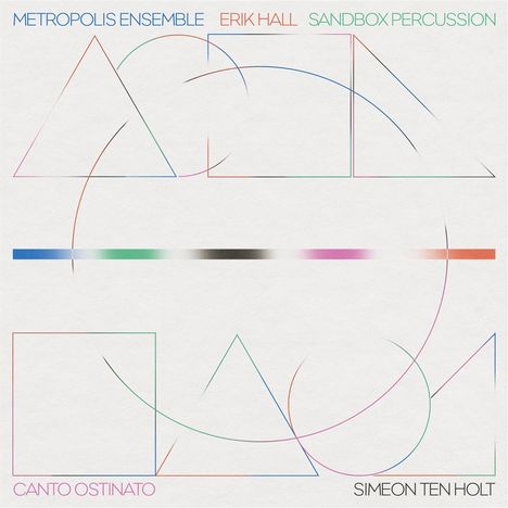 METROPOLIS ENSEMBLE, ERIK HALL, SANDBOX PERCUSSION. Bunte, geometrische Linien formen Dreiecke und Kreise.