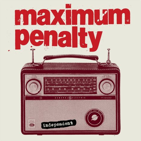 Text: "maximum penalty", "independent". Eine Retro-Radio-Illustration mit grobkörniger Struktur.