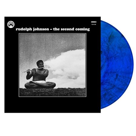 „rudolph johnson – the second coming“ steht auf einem Cover, zeigt einen flötenspielenden Mann mit Wolke. Links ein Logo.