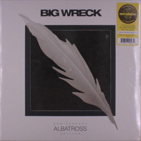Die Texte zeigen "BIG WRECK" und "ALBATROSS Anniversary Edition". Ein großes, stilisiertes Bild einer Feder ist zentriert.