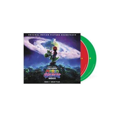 "Original Motion Picture Soundtrack. The Super Mario Bros. Movie. Music by Brian Tyler." Bunte Schallplattenhüllen und Figuren.