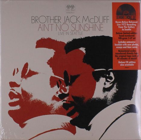 Brother Jack McDuff (1926-2001): Ain't No Sunshine (Live In Seattle) (remastered) (180g) (Limited Numbered Edition), 2 LPs