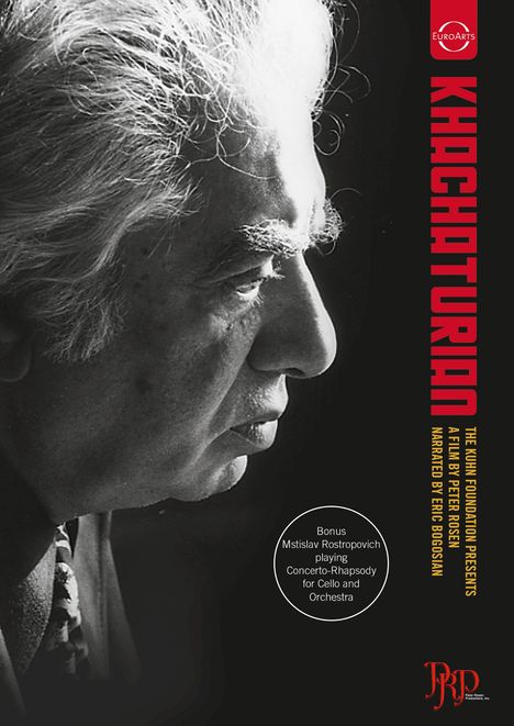 KHACHATURIAN, EUROARTS Logo oben, Profil eines Mannes mit grauem Haar in Schwarz-Weiß.