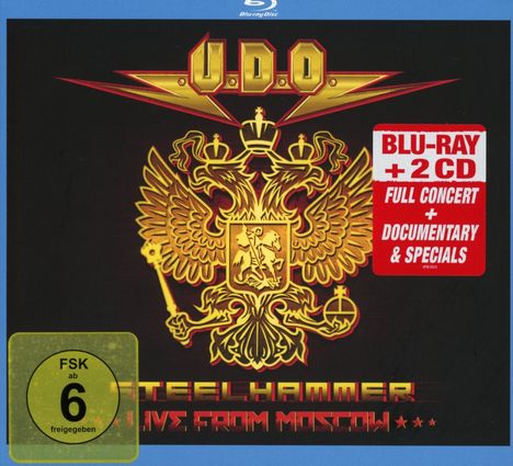 U.D.O.: Steelhammer: Live In Moscow (Blu-ray + 2CD Digipack), 1 Blu-ray Disc und 2 CDs