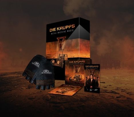 Die Krupps: V-Metal Machine Music (Deluxe Boxset), 2 CDs und 1 Merchandise