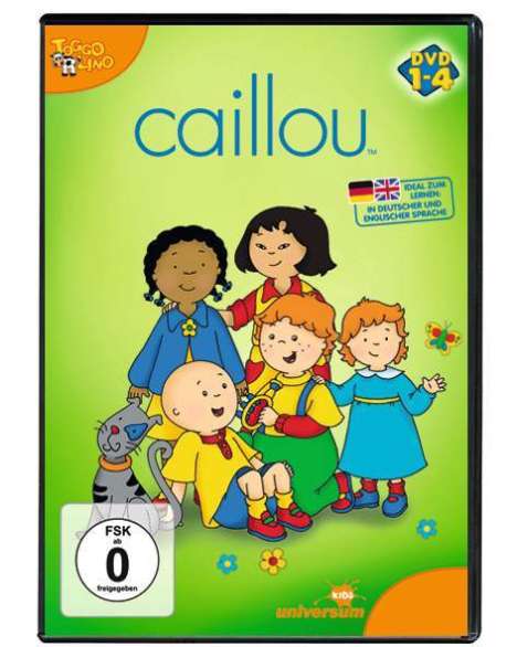 Caillou Vol.1-4, 4 DVDs