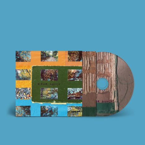 Text "CROZ BOYCE" auf bunter Collage mit Naturfotos und CD mit texturierter Oberfläche.