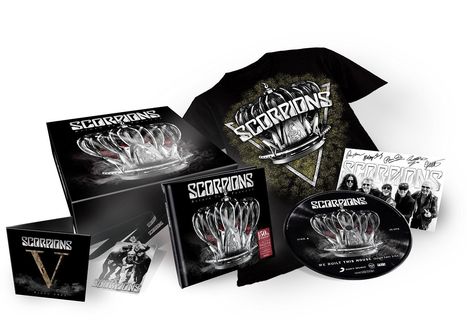 Scorpions: Return To Forever (Limited 50th Anniversary Collector's Box) (3CD + 7" + Shirt Gr.L), 3 CDs, 1 Single 7", 1 T-Shirt und 1 Merchandise