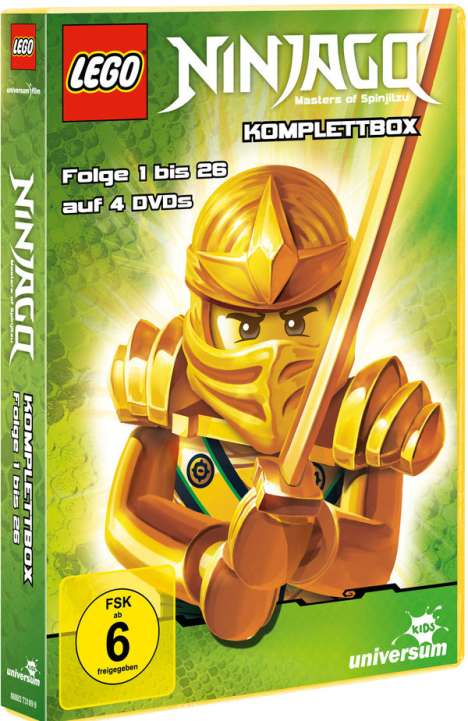 LEGO Ninjago (Komplette Serie mit 2 TV Specials), 4 DVDs