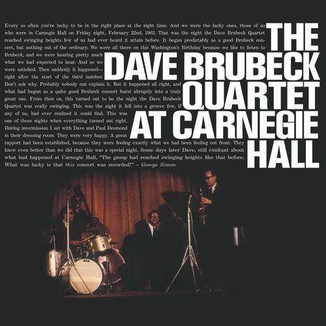 Dave Brubeck (1920-2012): At Carnegie Hall (Limited-Numbered-Edition) (Clear Vinyl), 2 LPs