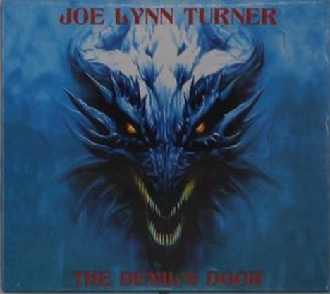 "JOE LYNN TURNER, THE DEVIL'S DOOR" in roter Schrift oben und unten. Illustration eines bedrohlichen dämonischen Gesichts.