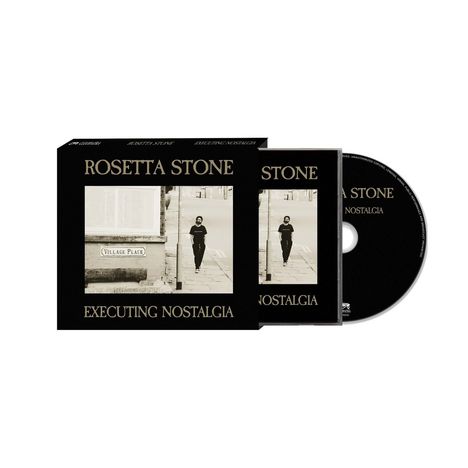 "ROSETTA STONE EXECUTING NOSTALGIA" steht oben auf einer CD-Hülle. Darunter ein Foto eines Gehwegs mit einer Person.