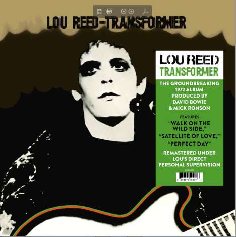 Lou Reed (1942-2013): Transformer (remastered), LP