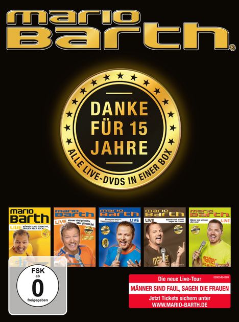 Mario Barth: Danke für 15 Jahre - Alle Live-DVDs in einer Box, 5 DVDs