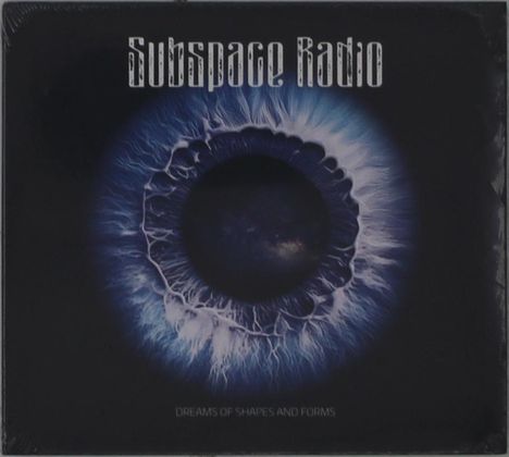 Text: "Subspace Radio" oben, "Dreams of Shapes and Forms" unten. Illustration eines blauen Auges mit detaillierter Iris.