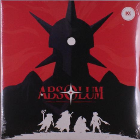 "ABSOLUM" in stilisierter Schrift, darüber schwarze Silhouette mit spitzen Formen, darunter vier schemenhafte Figuren.