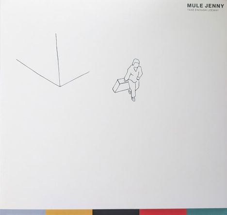 Oben rechts steht "MULE JENNY" und "TAKE ENOUGH LEEWAY". Eine minimalistische Zeichnung zeigt eine Figur mit Koffer.