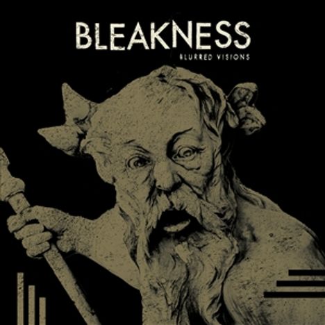 "BLEAKNESS" und "BLURRED VISIONS" stehen über einer gezeichneten Figur mit angedeuteten Hörnern und verzerrtem Gesicht.