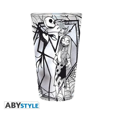 NIGHTMARE BEFORE XMAS - Large Glass - 400ml - Jack & Sally - box, Diverse