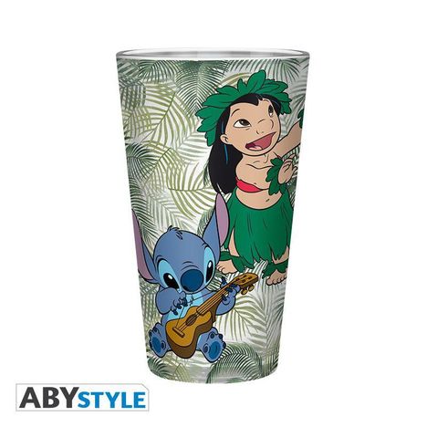 DISNEY - Large Glass - 400ml - Lilo & Stitch, Diverse