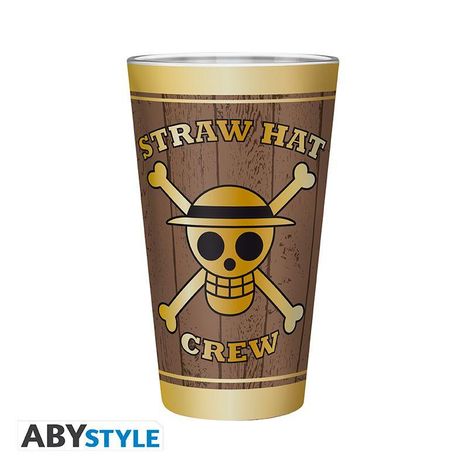 ONE PIECE - Large Glass - 400ml - Skulls - Matte, Diverse
