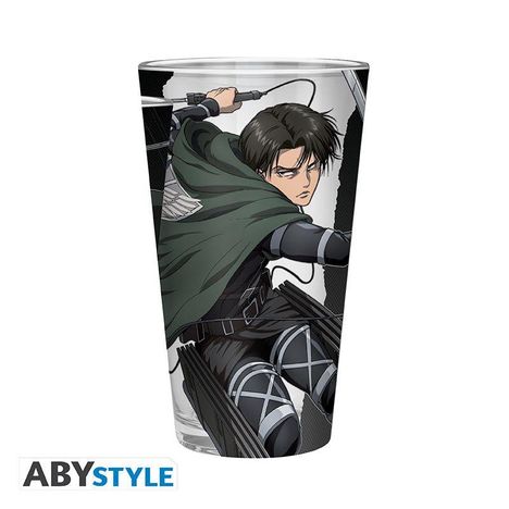 ATTACK ON TITAN - Large Glass - 400ml - Levi S4, Diverse