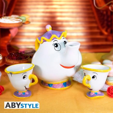 DISNEY Teekanne und zwei Tassen Mrs. Potts and Chip, Diverse