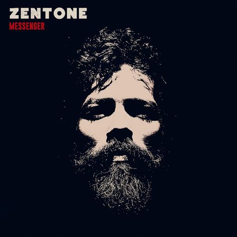 Text: "ZENTONE MESSENGER". Eine Illustration eines bärtigen Gesichts vor dunklem Hintergrund.