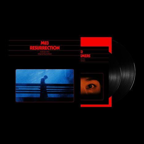 M83 RESURRECTION. A Bi Gan Film Original Soundtrack. Cover mit zwei Platten, stilvolle blaue und rote Szenen.