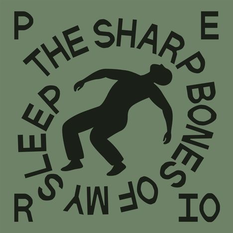 "THE SHARP BONES OF MY SLEEP." Silhouette einer fallenden Person in der Mitte.