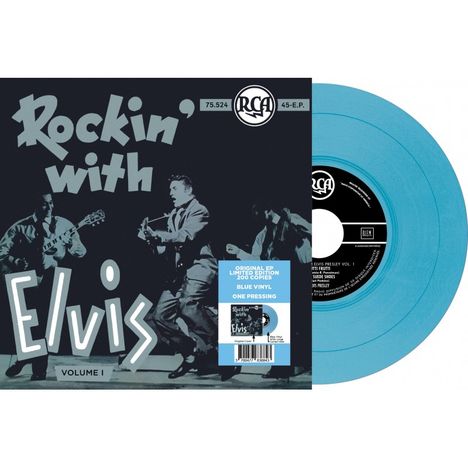 Elvis Presley: 7-EP Etranger N19 - Rockin' with Elvis (Volume I) (Blue Vinyl), Single 7"