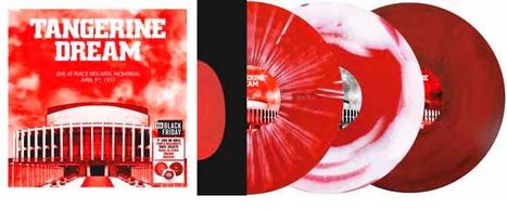 „Tangerine Dream“, „Live at Place des Arts, Montreal, April 9th 1977“, Plattenhüllen in Rot- und Weißtönen.
