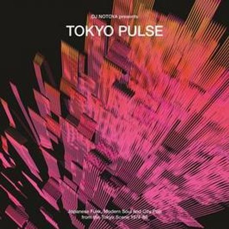 DJ NOTONA präsentiert TOKYO PULSE. Abstrakte Grafik mit pinken und schwarzen Linien auf schwarzem Hintergrund.