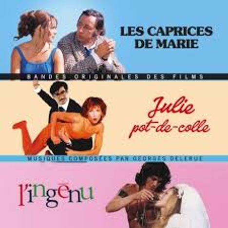 Oben der Text: "LES CAPRICES DE MARIE". Unten Szenen aus Filmen mit nostalgischem Design auf buntem Hintergrund.