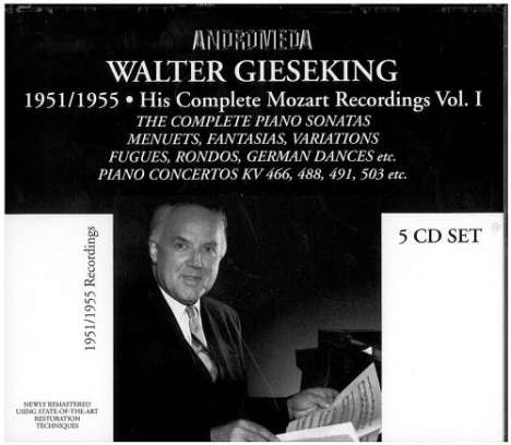 Walter Gieseking - His Complete Mozart Recordings Vol.1, 5 CDs