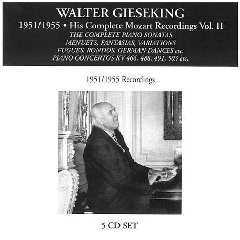 Walter Gieseking - His Complete Mozart Recordings Vol.2, 5 CDs