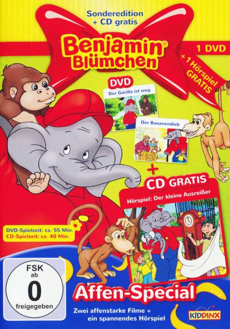 Benjamin Blümchen - Affen-Special, 1 DVD und 1 CD