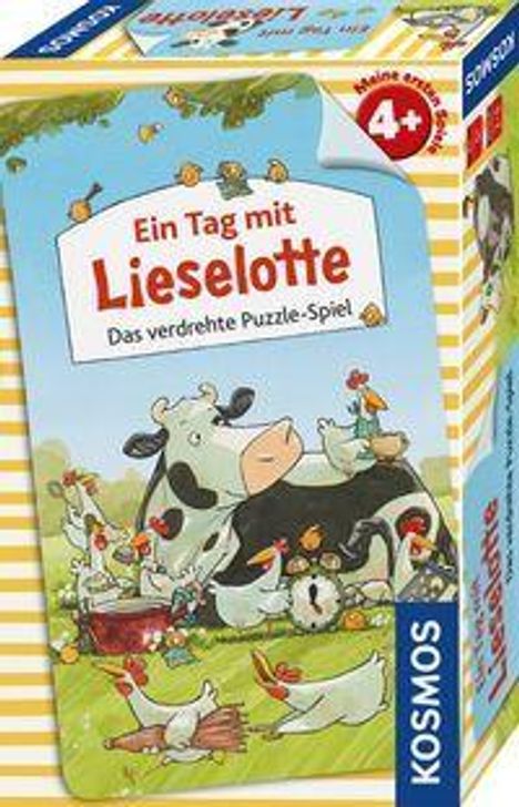 „Ein Tag mit Lieselotte“, „Das verdrehte Puzzle-Spiel“, „Kosmos“. Eine Illustration mit Tiermotiven. Ab 4 Jahren.