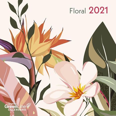 Floral 2021 GreenLine Mini-Broschürenkalender, Kalender