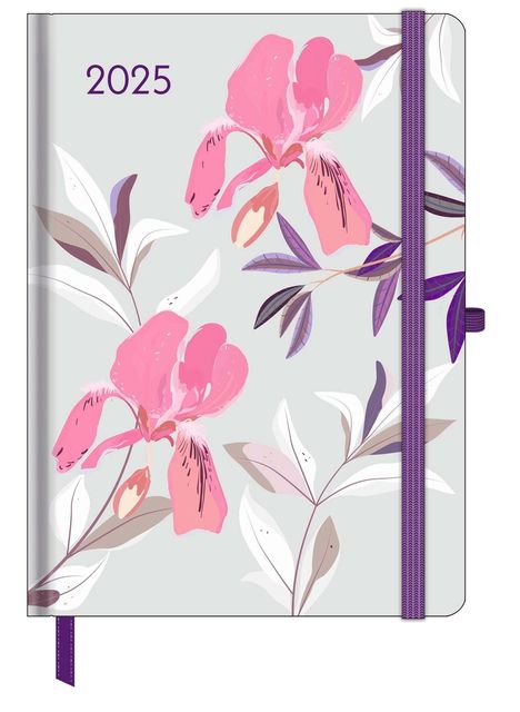 GreenLine Diary Floral 2025 - Buchkalender - Taschenkalender - 16x22, Kalender