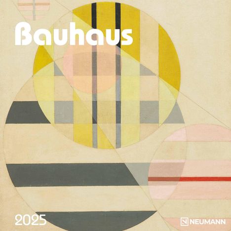 Bauhaus 2025 Broschürenkalender, 30x30cm, Wandkalender mit ausgewählten Kunstwerken, internationalen Feiertagen, Mondphasen und viel Platz für Notizen, Kalender