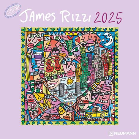 James Rizzi 2025 - Wand-Kalender - Broschüren-Kalender - 30x30 - 30x60 geöffnet - Kunst-Kalender, Kalender