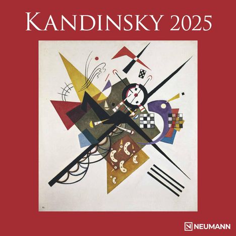 Kandinsky 2025 Broschürenkalender, 30x30cm, Wandkalender mit Abbildungen von Kandinsky, Mondphasen, viel Platz für Notizen und internationale Feiertage/Kalendarium, Kalender