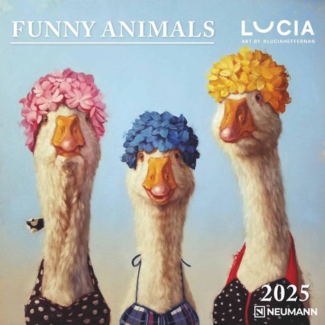 Funny Animals 2025 - Wand-Kalender - Broschüren-Kalender - 30x30 - 30x60 geöffnet, Kalender