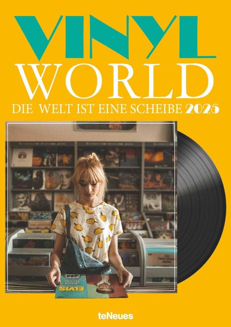 teNeues - Vinyl World 2025 Wandkalender, 29,7x42cm, Kalender mit der Kult- Kulturgeschichte rund um die schwarze Scheibe, spannende Bilder aus dem beliebten Fotoband "Vinyl World", mit Spiralbindung, Kalender