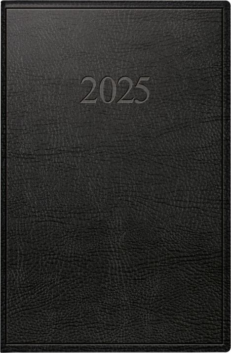 rido/idé 7011054905 Taschenkalender Modell partner/Industrie I (2025)| 2 Seiten = 1 Woche| A7| 224 Seiten| Kunstleder-Einband Prestige| schwarz, Buch