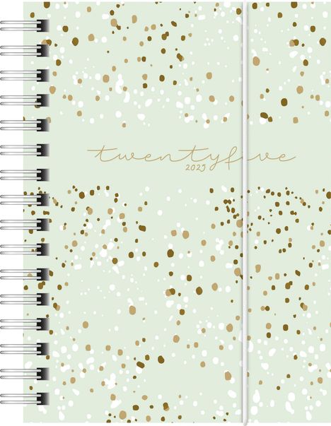rido/idé 7013102025 Taschenkalender Modell perfect/Technik I (2025) "Confetti"| 2 Seiten = 1 Woche| A6| 160 Seiten| PP-Einband| mint, Buch